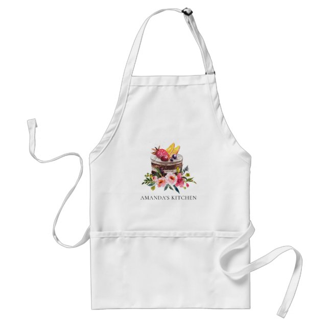 FRUIT FLORAL CAKE PATISSERIE CUPCAKE BAKERY CHEF STANDARD APRON (Front)