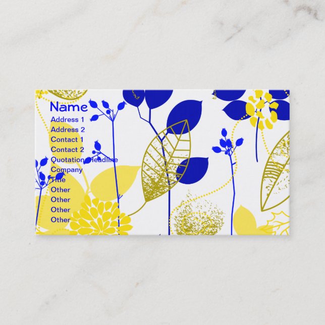 Fruit Flower Cool Cute Girly Retro Floral Business Card (Front)