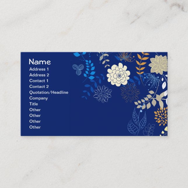 Fruit Flower Cool Cute Girly Retro Floral Business Card (Front)