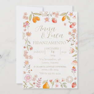 Fruit & Flowers White Background Invitation
