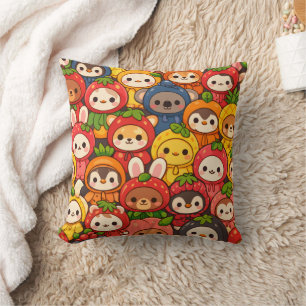 Fruit Friends Parade Cute Animal Chibi Cushion