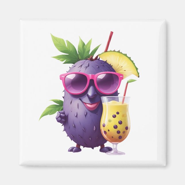 Fruit Fun Cheerful Vacation Tropical Drink Party Magnet (Front)