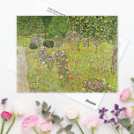 Fruit Garden Roses Gustav Klimt Postcard<br><div class="desc">A fine art postcard with the painting,  Fruit Garden with Roses (c. 1911),  by Gustav Klimt (1862-1918),  an Austrian artist from the Art Nouveau Period. A rose garden landscape with apple trees in the background.</div>