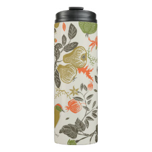 fruit garden with bird. seamless pattern thermal tumbler