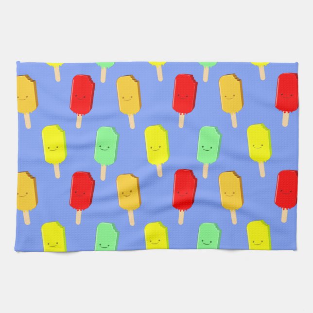 Fruit Ice Pop Pattern Tea Towel (Horizontal)