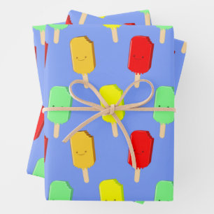 Fruit Ice Pop Pattern Wrapping Paper Sheet