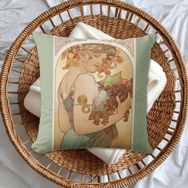 Fruit Illustration Alphonse Mucha Cushion (Creator Uploaded)