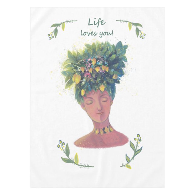 Fruit illustration Valentine's Tablecloth (Front)