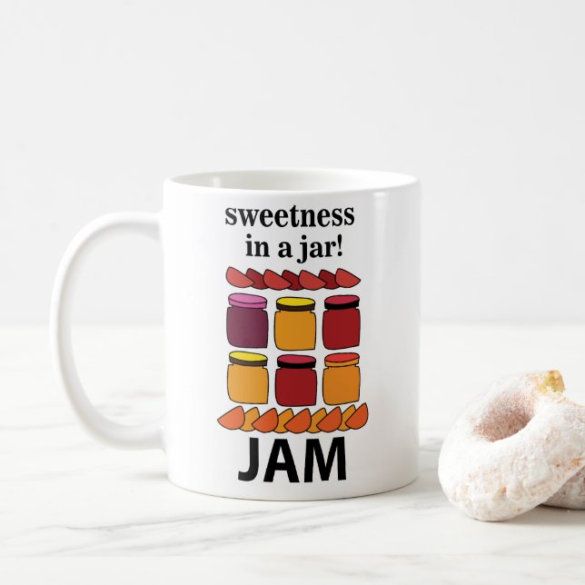 Fruit Jam Sweetness In A Jar Fruit Jam Coffee Mug (With Donut)