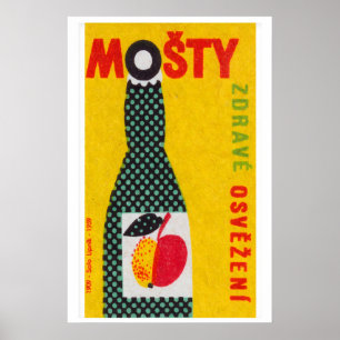 Fruit Juice Bottle - Matchbox Print - Czech Wall
