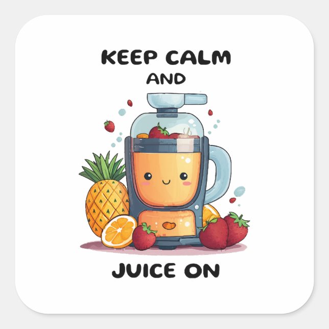 Fruit Juicer Keep Calm And Juice  Health  Square Sticker (Front)
