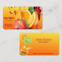 fruit juices business card