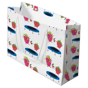 Fruit Jumping On Trampoline Large Gift Bag