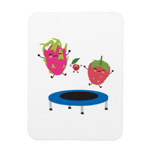 Fruit Jumping On Trampoline Magnet