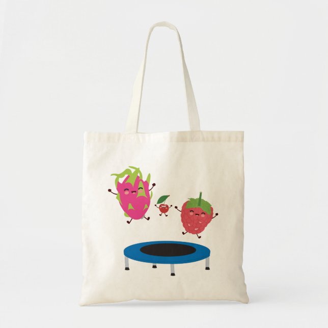 Fruit Jumping On Trampoline Tote Bag (Front)