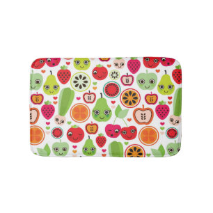 fruit kids illustration apple bath mat