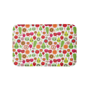 fruit kids illustration apple bath mat