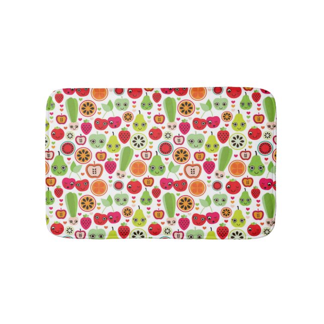 fruit kids illustration apple bath mat (Front)