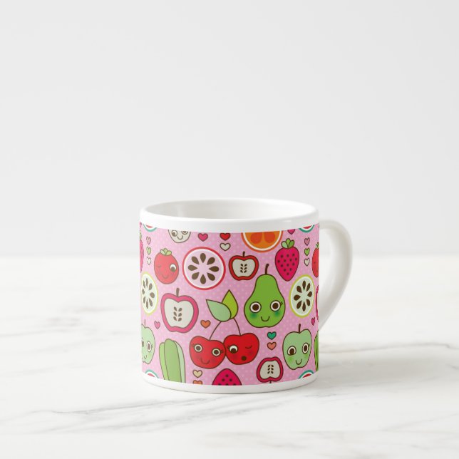 fruit kitchen illustration pattern espresso cup (Front Right)