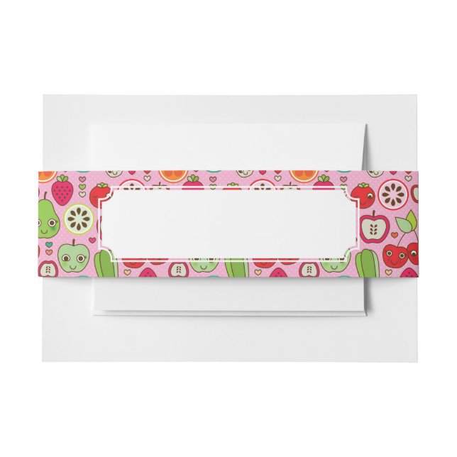 fruit kitchen illustration pattern invitation belly band (Front Example)