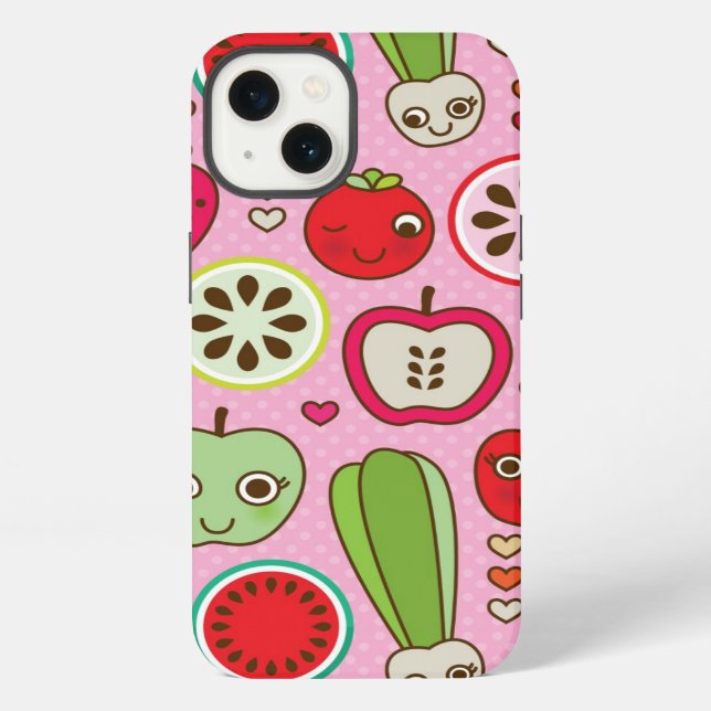 fruit kitchen illustration pattern iPhone case (Back)