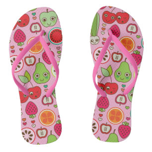 fruit kitchen illustration pattern jandals