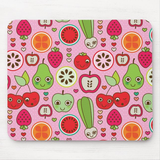 fruit kitchen illustration pattern mouse pad (Front)