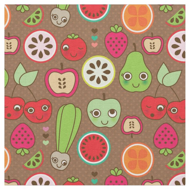 Fruit Kitchen Pattern Fabric (Close Up)