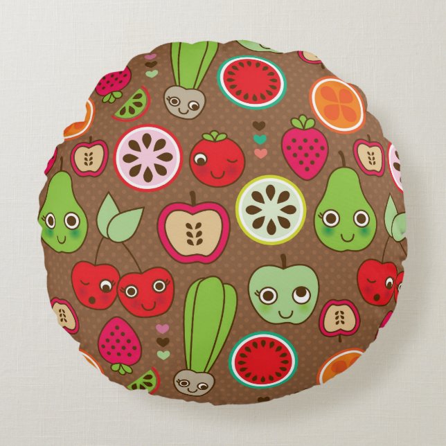 Fruit Kitchen Pattern Round Cushion (Front)