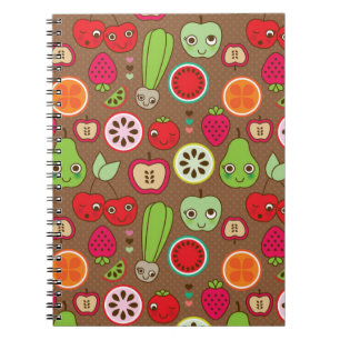 Fruit Kitchen Pattern Spiral Notebook