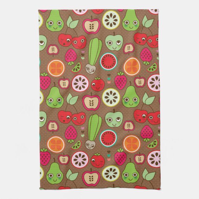 Fruit Kitchen Pattern Tea Towel (Vertical)