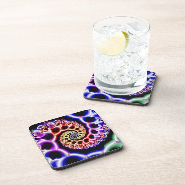 Fruit Loops | Rainbow Fractal Art Coaster (Right Side)