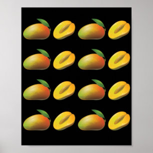 Fruit Lover Mango Pattern Fruitarian Berry Poster