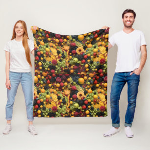 Fruit Lovers Delight Colorful Fruit Platter, Fleece Blanket