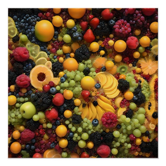 Fruit Lovers Delight Colorful Platter,  Poster (Front)
