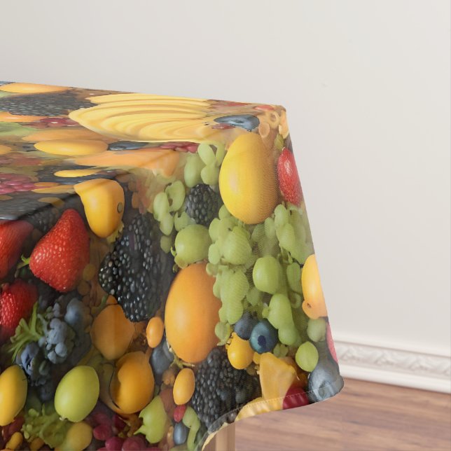 Fruit Lovers Delight Colorful Platter,  Tablecloth (In Situ)