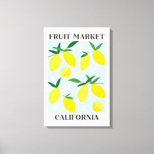 Fruit Market California Yellow Lemon Food Canvas Print