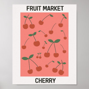 Fruit Market Cherry Vintage Poster