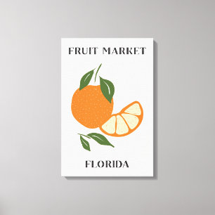 Fruit Market Florida Orange Food Canvas Print