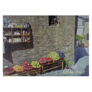 Fruit Market in Quaint Siena, Italy, Streetscape Cutting Board