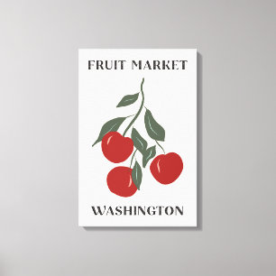 Fruit Market Washington Red Apples Food Canvas Print