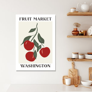 Fruit Market Washington Red Apples Food Canvas Print