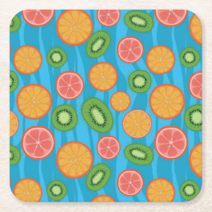 Fruit mood square paper coaster