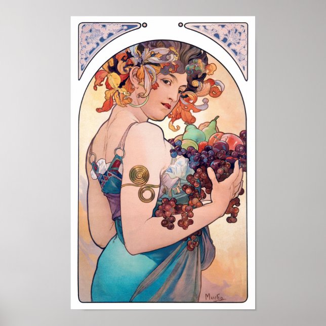 Fruit, Mucha Poster (Front)