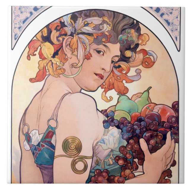 Fruit, Mucha Tile (Front)
