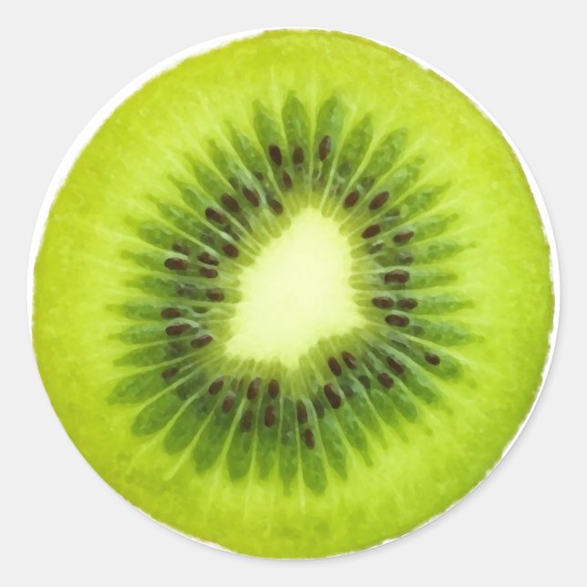 Fruit Note Round Sticker - Kiwifruit (Front)