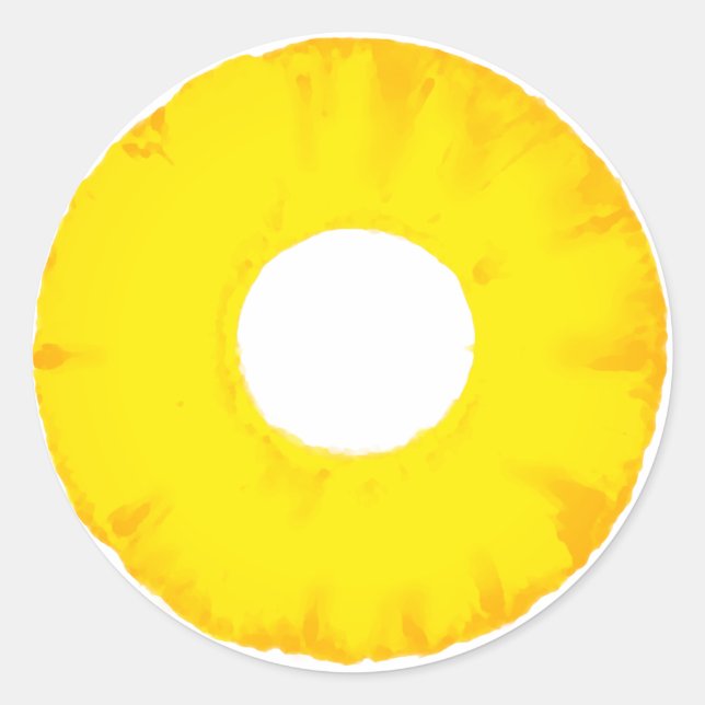 Fruit Note Round Sticker - Pineapple (Front)