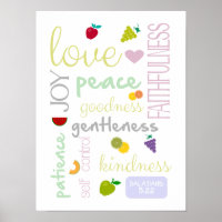 fruit of the Holy Spirit cute christian poster