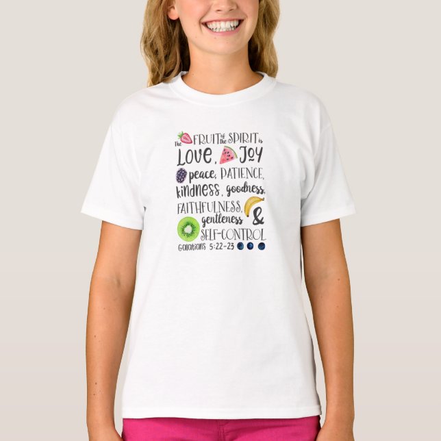 Fruit of the Spirit, Bible Verse, Christian  T-Shirt (Front)