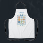 Fruit of the Spirit blue Apron<br><div class="desc">White Apron with beautiful blue gingham pattern with coffee cups naming the fruit of the Spirit. Great reminder while you sip on your coffee and prepare your meals. Fun to have on hand to protect your clothes or, give as a gift for a birthday or house warming customise with cook's...</div>